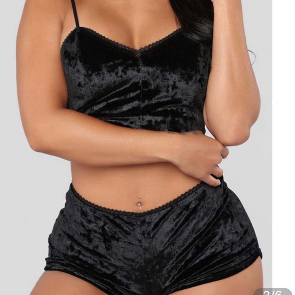 Suede like 2 piece camisole set.